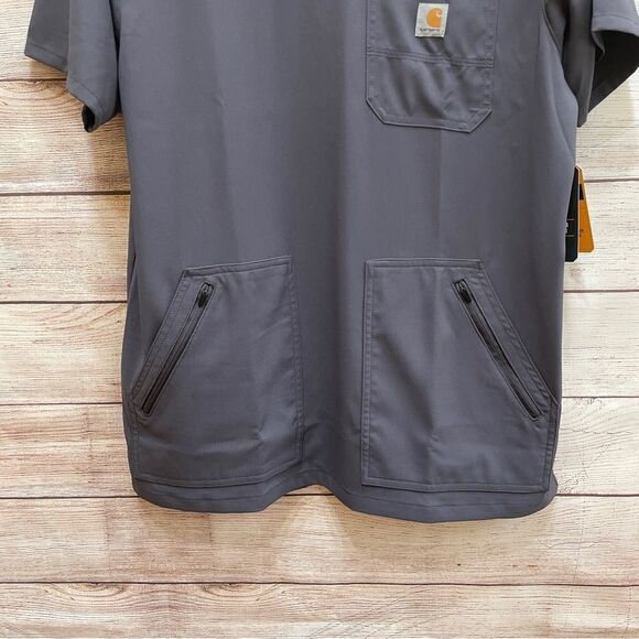 NEW WITH‎ TAGS CARHARTT MEDICAL SCRUB TOP IN GRAY - Picture 3 of 5